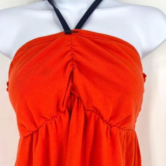 Pro Edge Women's Syracuse Halter Smocked Back Coverup Dress Orange Size Large - Picture 2 of 6